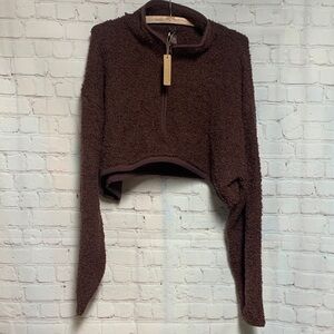 NEW Skims Teddy Sherpa Brown Cropped Jacket Size 2X 3X